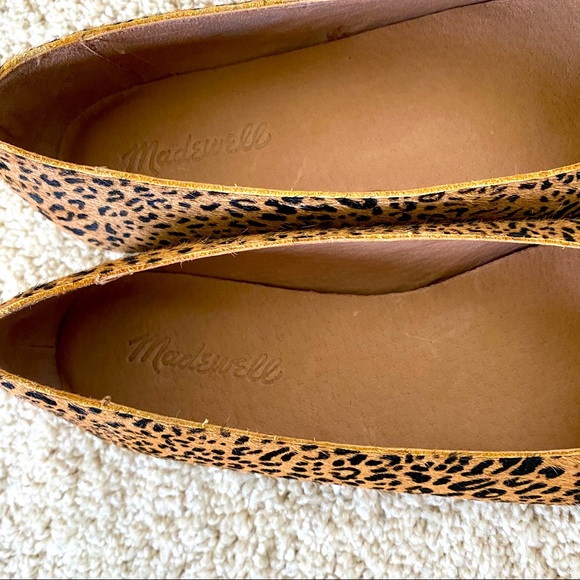 🐆SOLD🐆 NIB Madewell Cory Square Toe Flat Leopard Calf Hair Size 7 - Picture 4 of 9